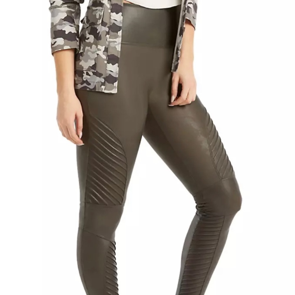 Spanx faux leather moto leggings